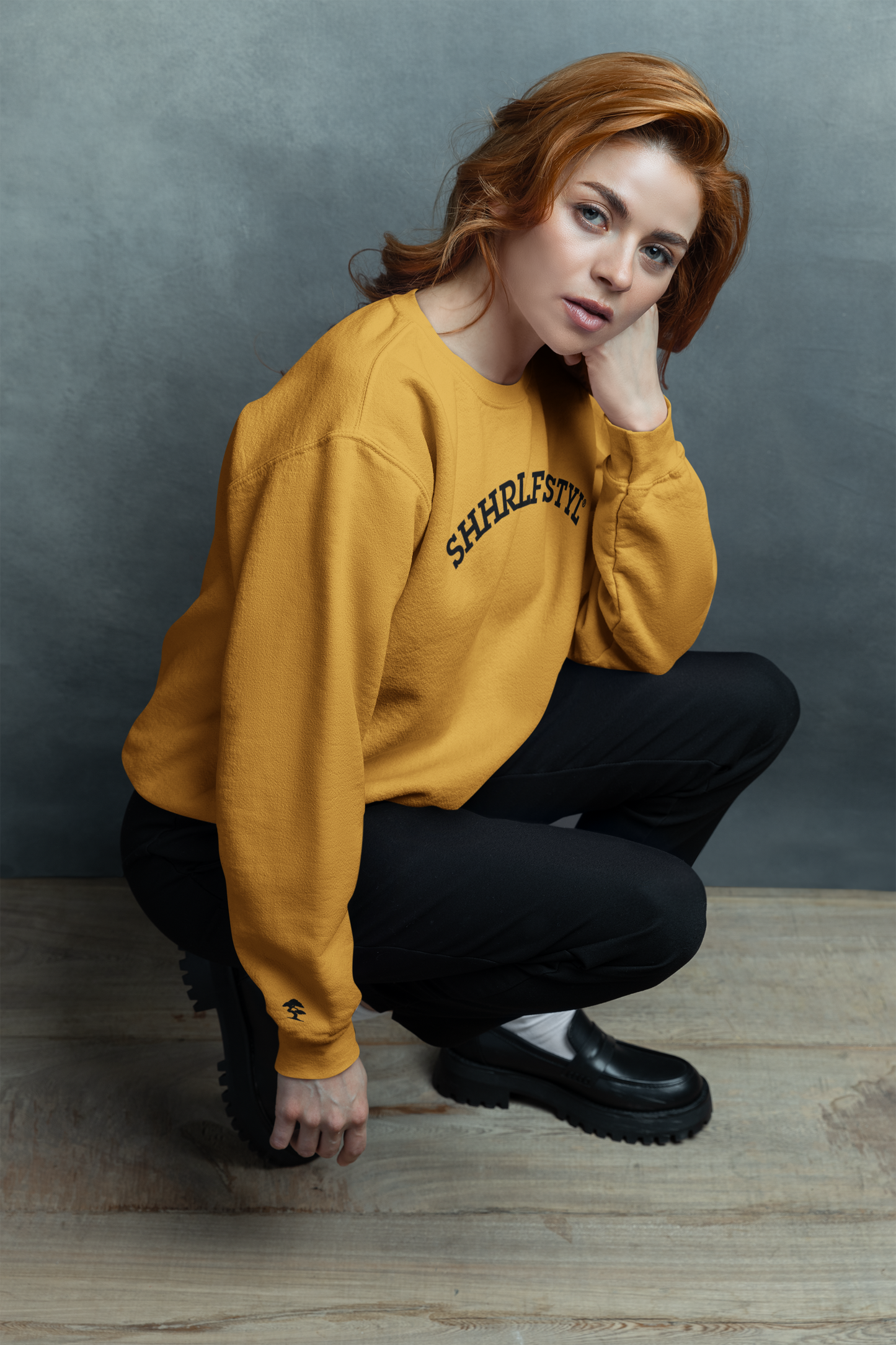 Logo Sweatshirt Gold JH040 Unisex